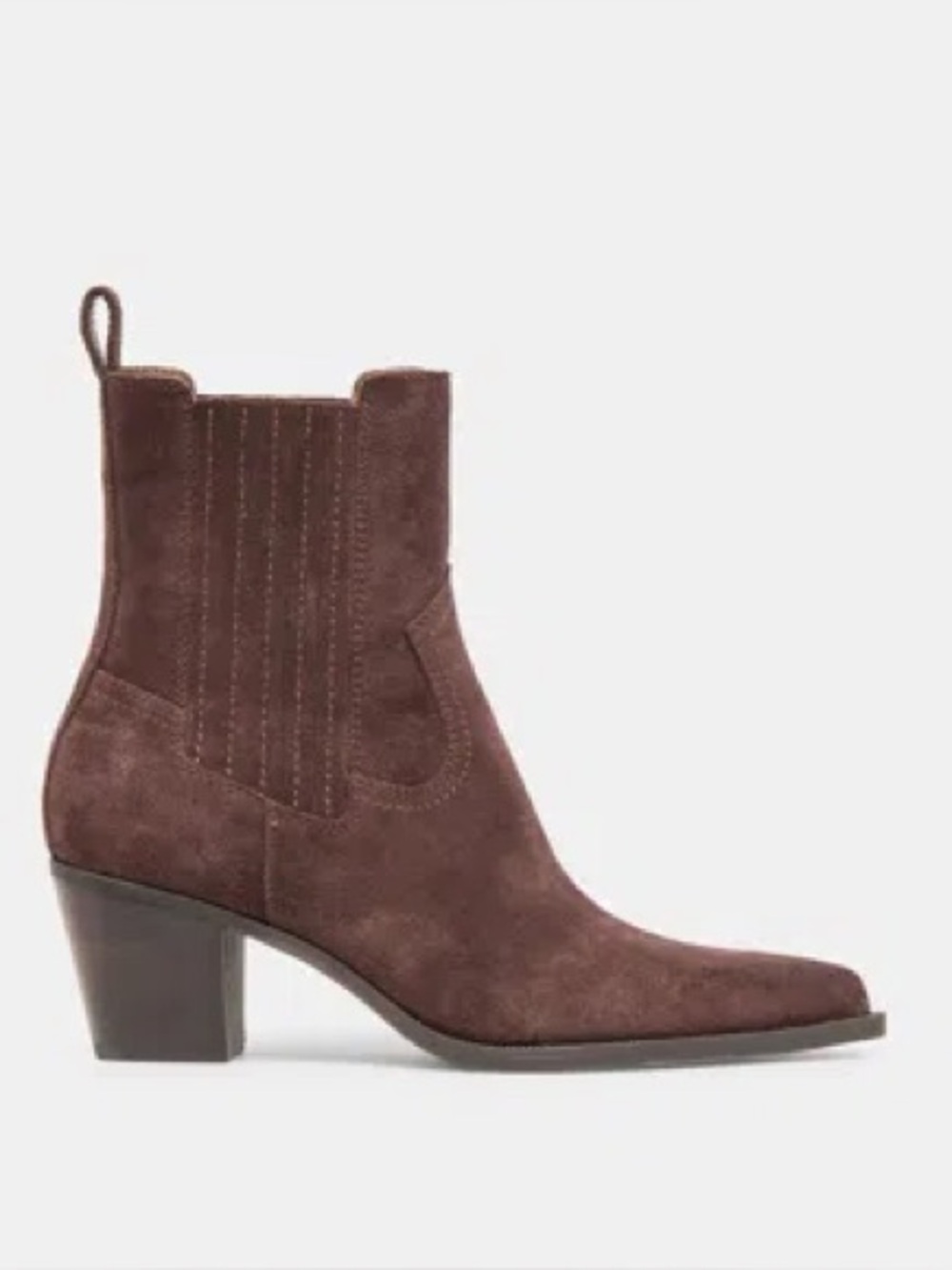 Massimo Dutti Split Suede Western Boots Chocolate Brown Pointed Toe Spain 39/8.5